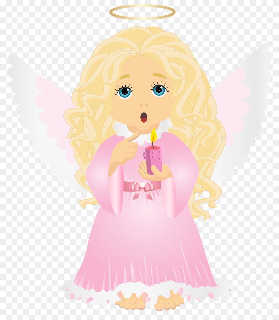 Cute Blonde Angel With Candle Transparent Clip Art Image, Baby, Person, Face, Head Png