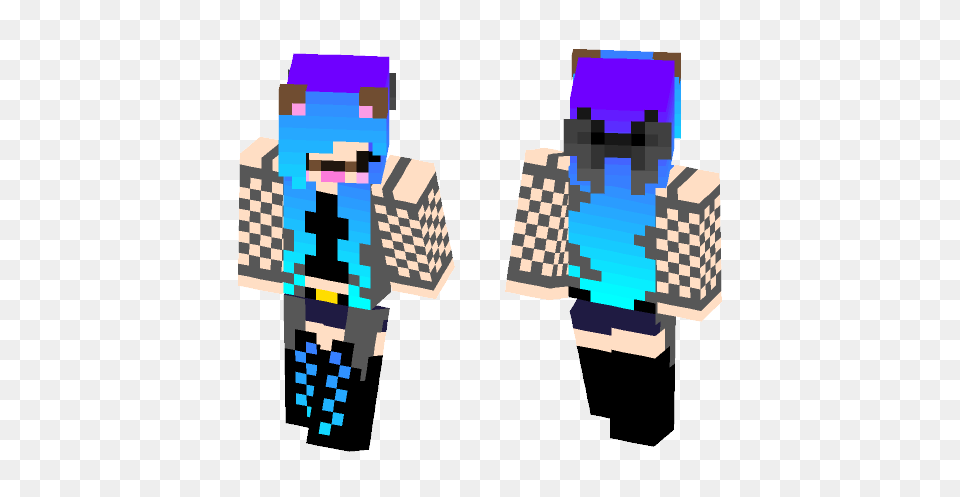 Cute Blue Haired Dog Filter Girl Minecraft Skin For, Person Free Png