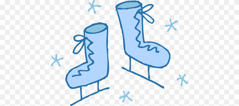 Cute Blue Ice Skates Clipart, Clothing, Footwear, Shoe, Nature Png