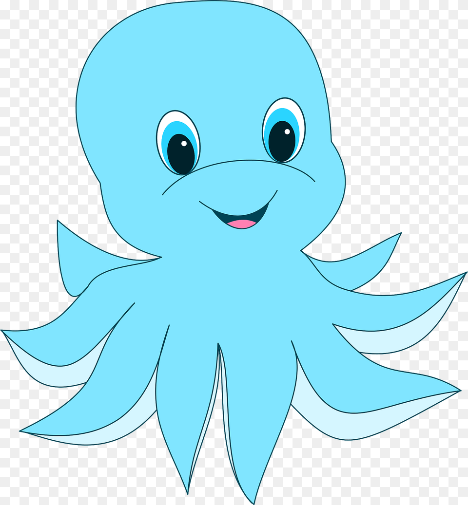 Cute Blue Octopus Clipart, Animal, Shark, Sea Life, Fish Png