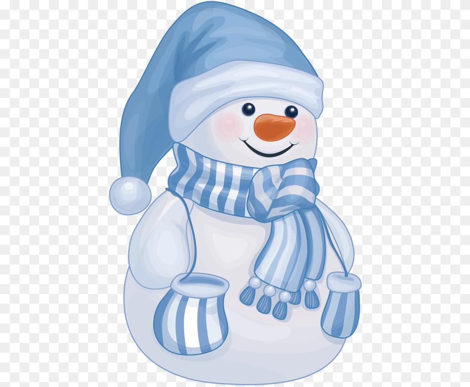 Cute Blue Snowman Clipart, Nature, Outdoors, Winter, Snow Free Png Download