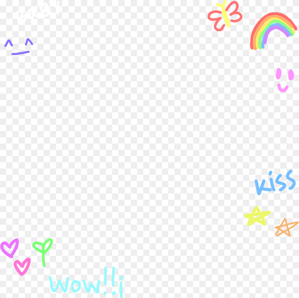 Cute Border Frame Uwu Rainbow Graphic Design, Text Free Png Download