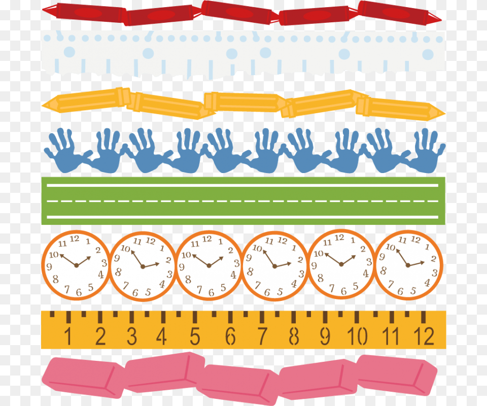 Cute Borders Border Cute School Clipart, Analog Clock, Clock Png Image