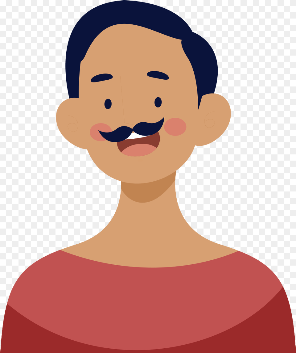 Cute Boy Mustache Cartoon, Body Part, Person, Neck, Face Png