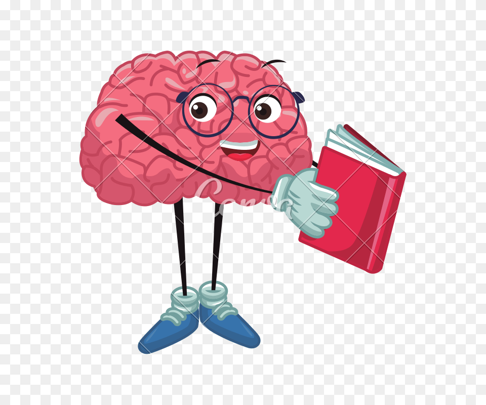 Cute Brain Reading Cartoon Vector Free Transparent Png