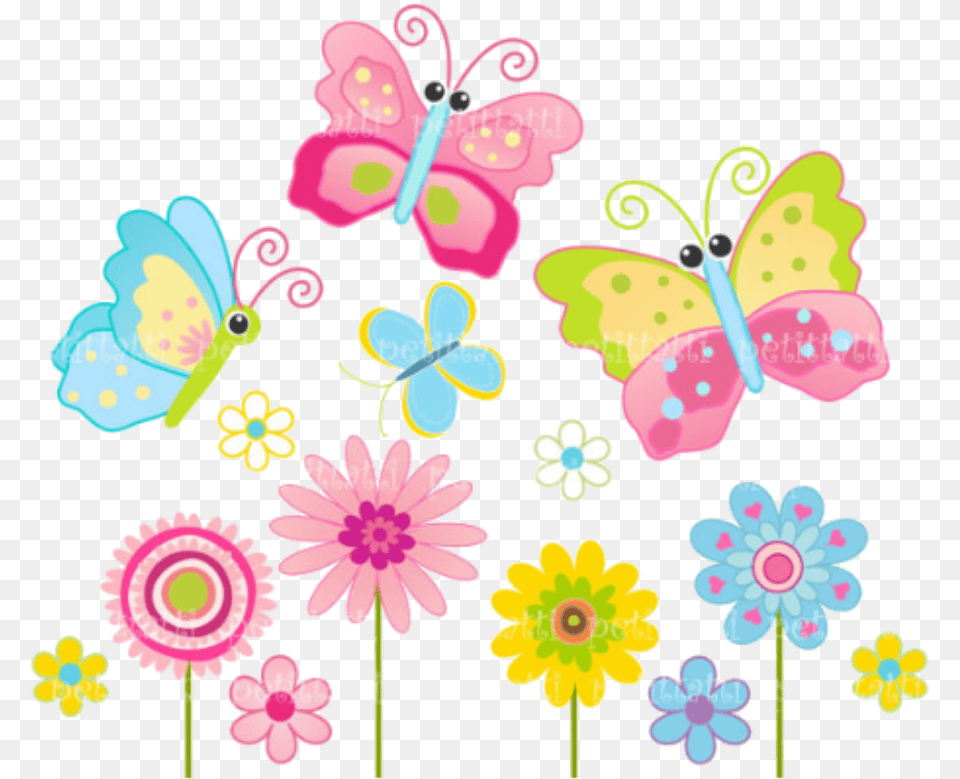 Cute Butterfly And Flower Clipart Cute Butterfly Vector, Art, Floral Design, Graphics, Pattern Png Image
