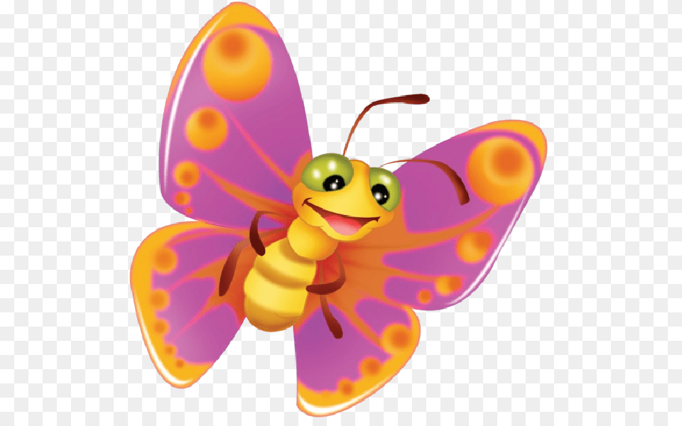 Cute Butterfly Cartoon Clip Art Images On A Background, Animal, Bee, Insect, Invertebrate Free Png Download