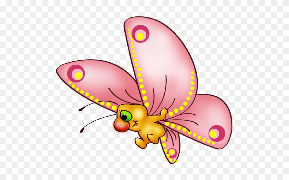 Cute Butterfly Cartoon Clip Art On A Transparent Background, Animal, Bee, Insect, Invertebrate Png Image