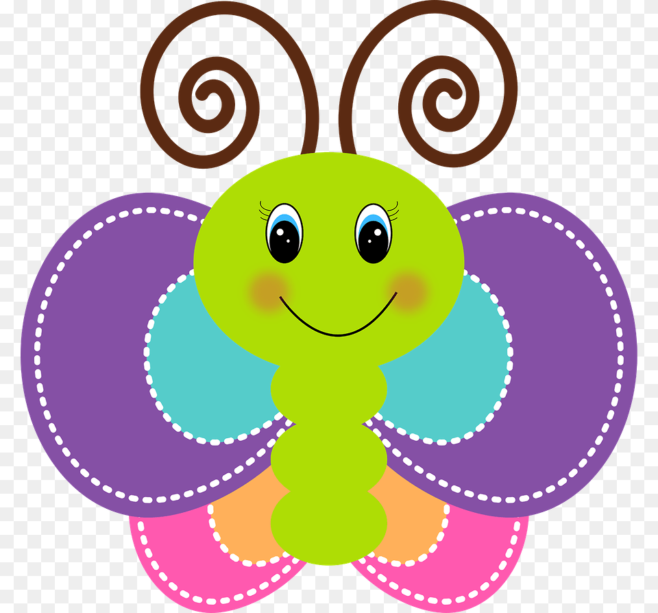 Cute Butterfly Clipart, Applique, Pattern, Purple, Face Png Image