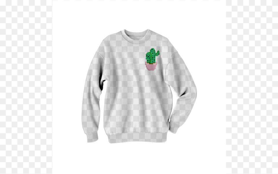 Cute Cactus 68 Sweater, Clothing, Hoodie, Knitwear, Long Sleeve Free Png