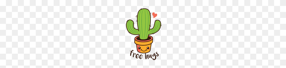 Cute Cactus Cartoon Hugs, Plant, Face, Head, Person Free Transparent Png