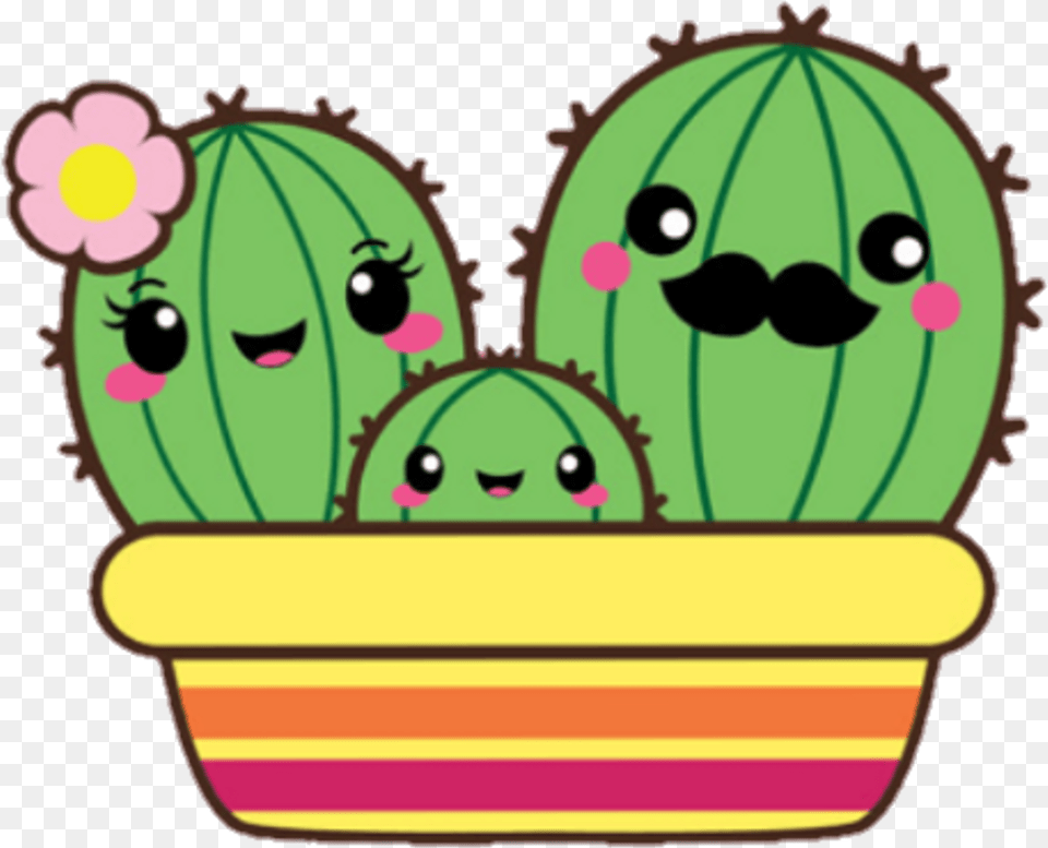 Cute Cactus Clipart Black And White Transparent, Plant, Potted Plant Free Png
