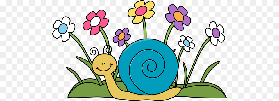 Cute Car Clip Art Snail And Flowers Clip Art Image, Animal, Invertebrate, Dynamite, Weapon Free Png Download