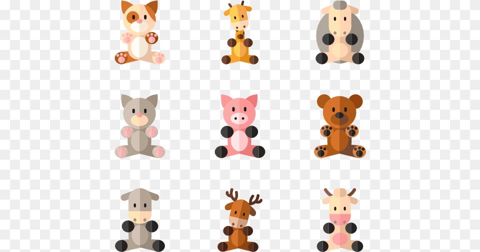 Cute Cartoon Animals, Animal, Bear, Mammal, Plush Png Image