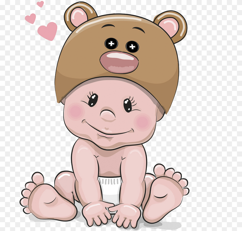 Cute Cartoon Boy In Bear Hat, Face, Head, Person, Animal Free Transparent Png