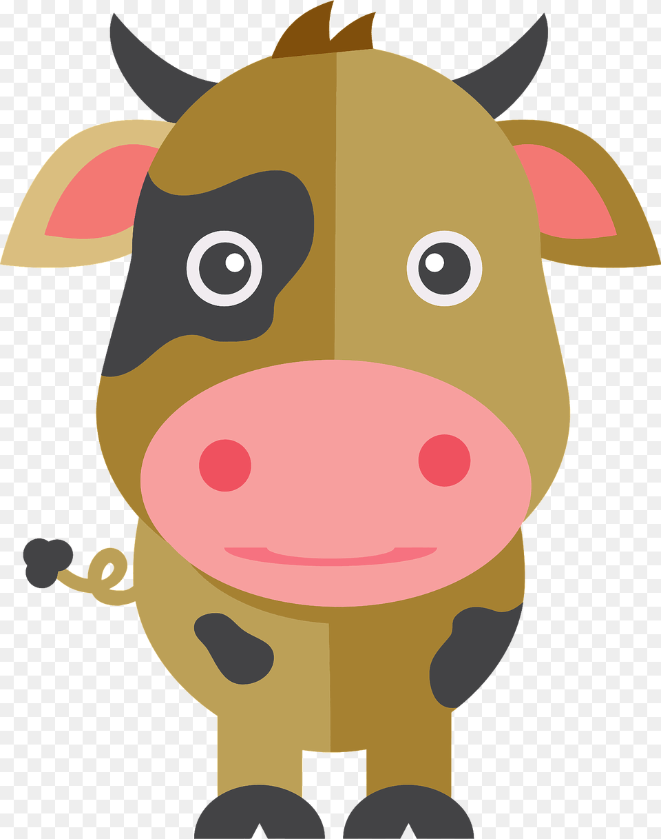 Cute Cartoon Cow Clipart, Snout, Mammal, Livestock, Cattle Png Image