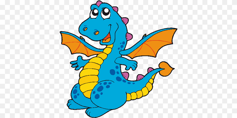 Cute Cartoon Dragons With Flames Clip Art Images Are Cute Blue Dragons, Dragon Free Png Download