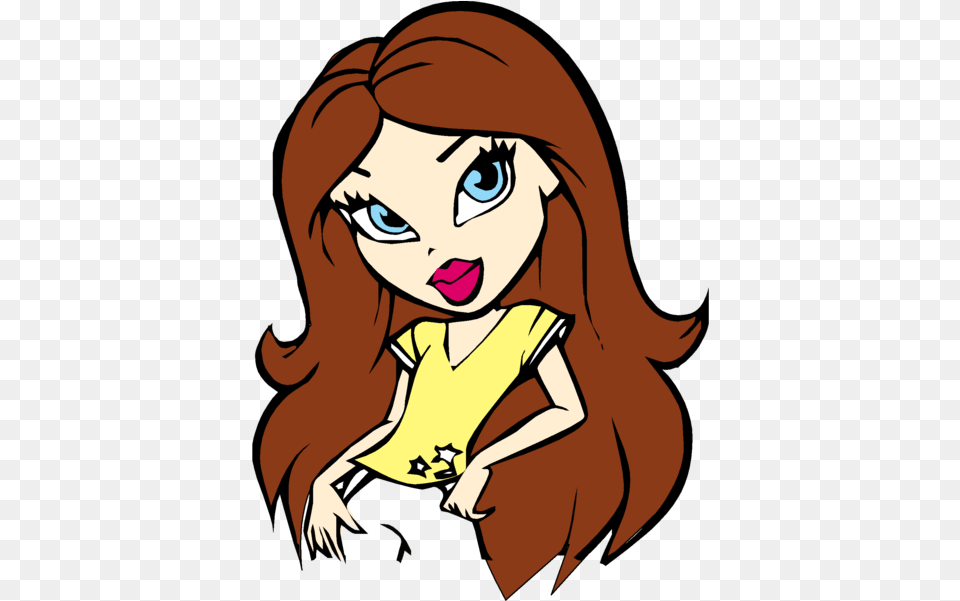 Cute Cartoon Fashionable Girly Girl Vector Simple Girl Cartoon Characters, Book, Publication, Comics, Adult Free Png Download