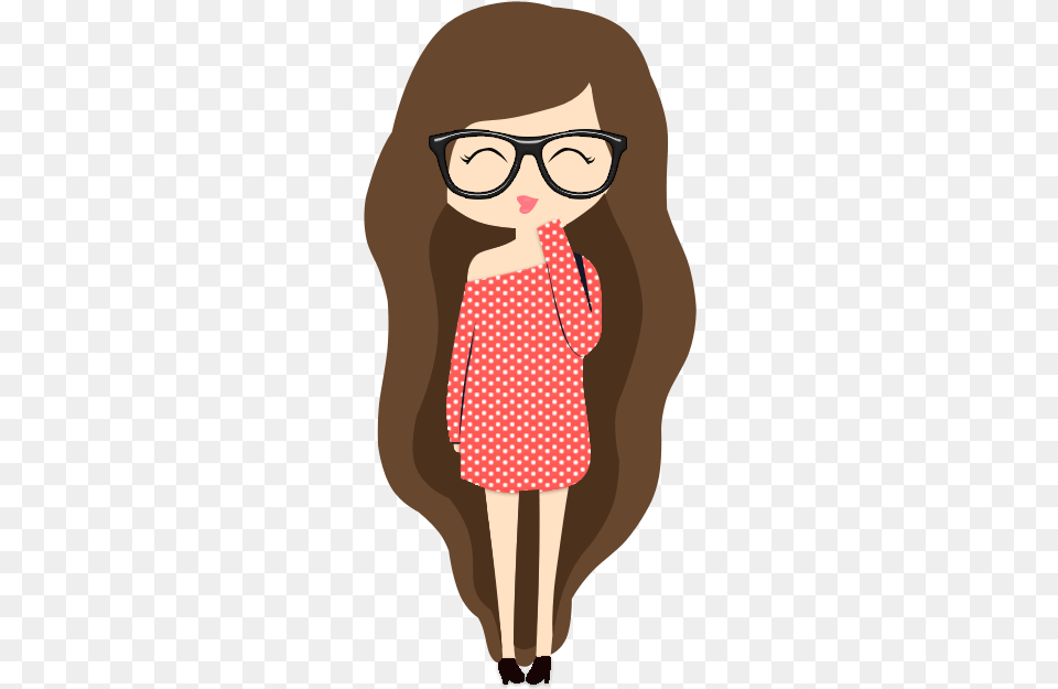 Cute Cartoon Girl, Accessories, Glasses, Pattern, Person Png