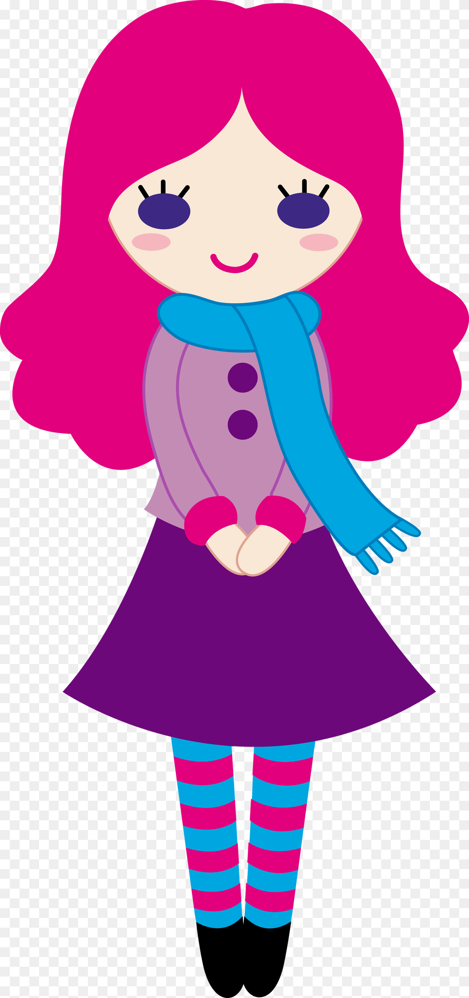 Cute Cartoon Girl Clipart Cute Girl Clipart, Purple, Baby, Person, Clothing Png