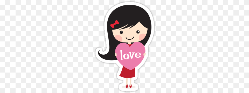 Cute Cartoon Girl Download Cartoon Love Stickers, Baby, Person, Face, Head Free Png