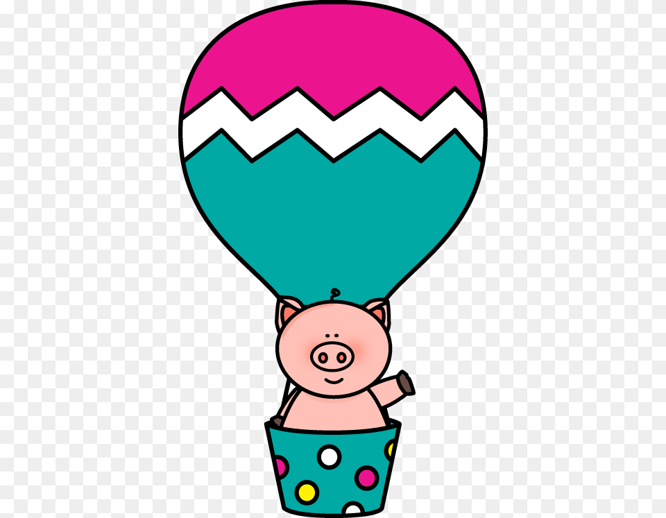 Cute Cartoon Pigs, Aircraft, Hot Air Balloon, Transportation, Vehicle Free Png