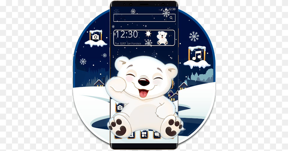 Cute Cartoon Polar Bear Theme U2013 Apps No Google Play Cartoon, Animal, Disk, Dvd, Mammal Free Transparent Png