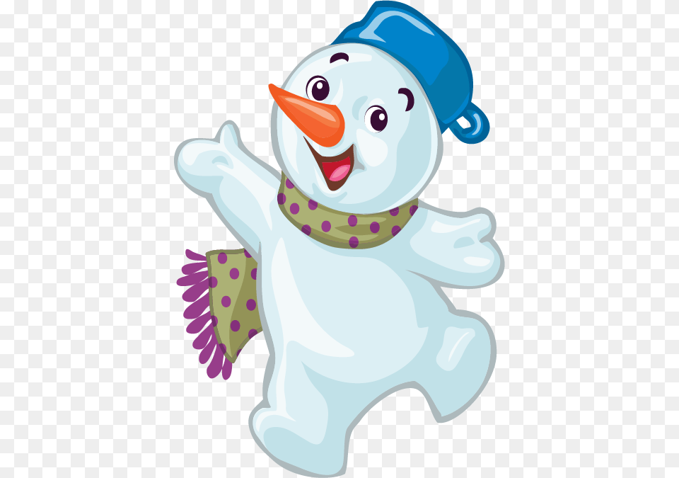 Cute Cartoon Snowman Clip, Nature, Outdoors, Winter, Snow Png Image