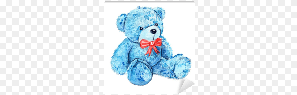 Cute Cartoon Watercolor Plush Toy Blue Bear Illustration Toy, Teddy Bear, Nature, Outdoors, Snow Png