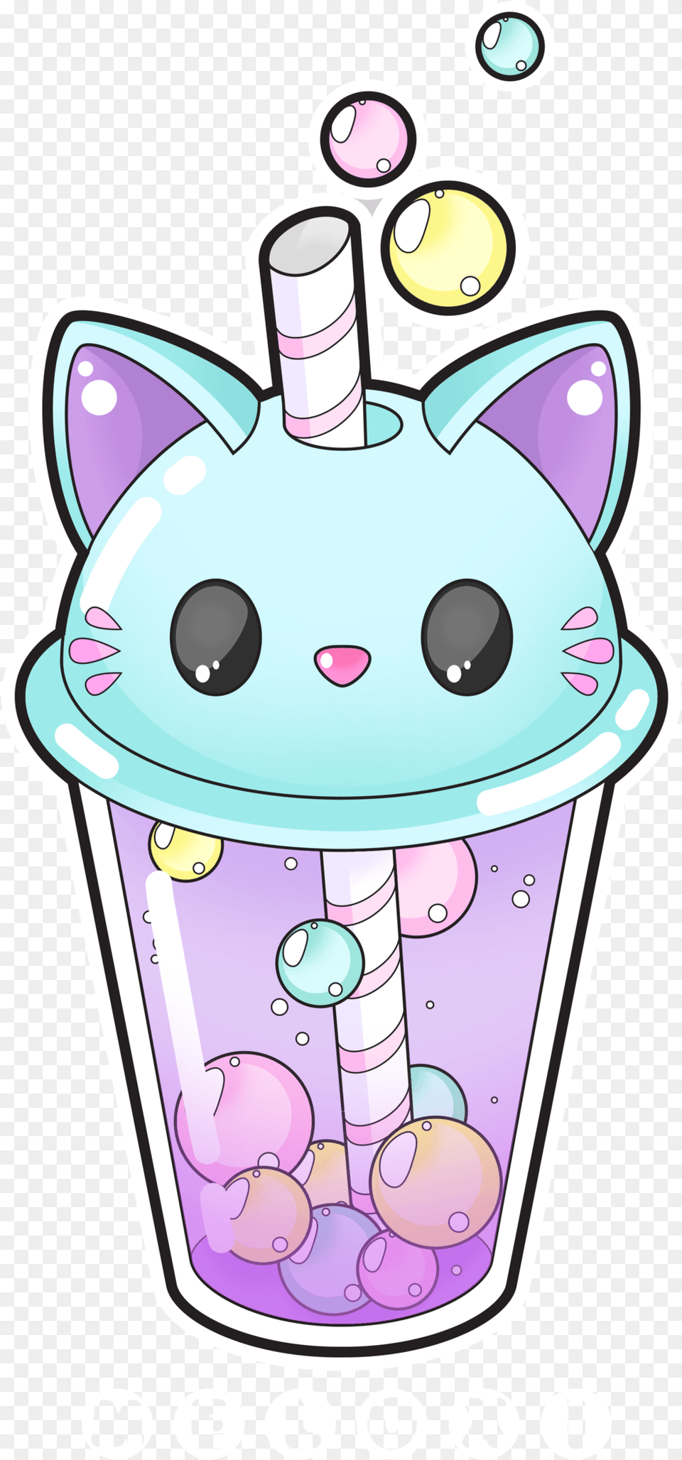 Cute Cat Bubble Tea, Cream, Dessert, Food, Cake Free Png Download