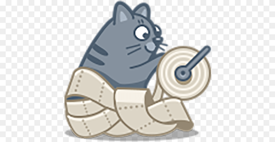 Cute Cat In Toilet Paper Png Image