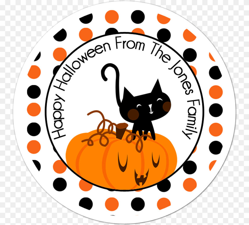 Cute Cat On Pumpkin Personalized Sticker, Animal, Mammal, Pet Free Png Download