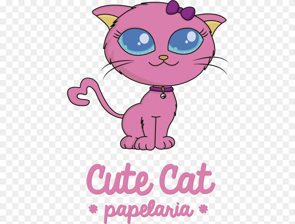 Cute Cat Papelaria Cartoon, Advertisement, Poster, Purple, Nature Png