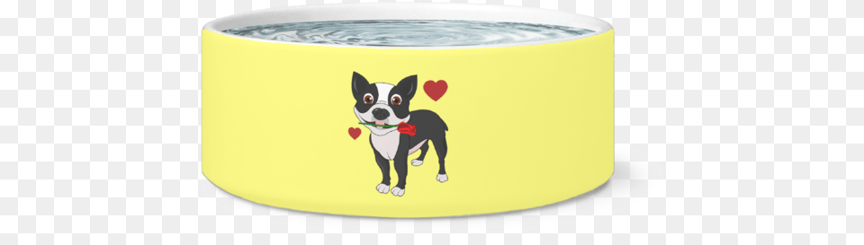 Cute Ceramic Boston Terrier In Love Bowl Collar, Animal, Boston Bull, Bulldog, Canine Free Png Download