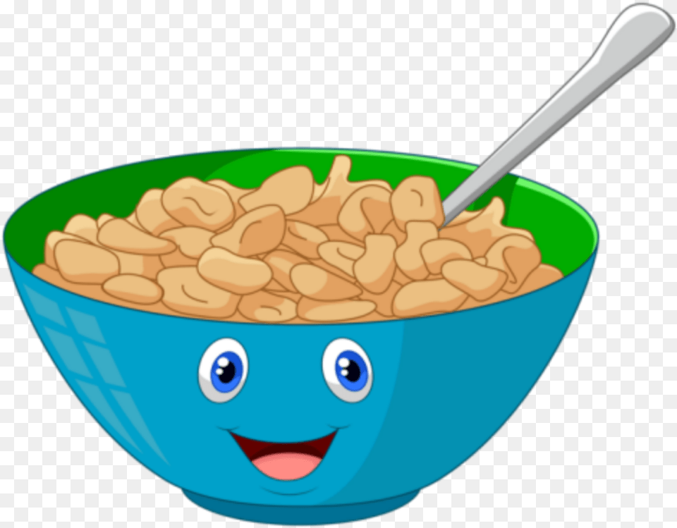 Cute Cereal Bowl Food Colorful Breakfast Cartoon Cereal Clipart Png