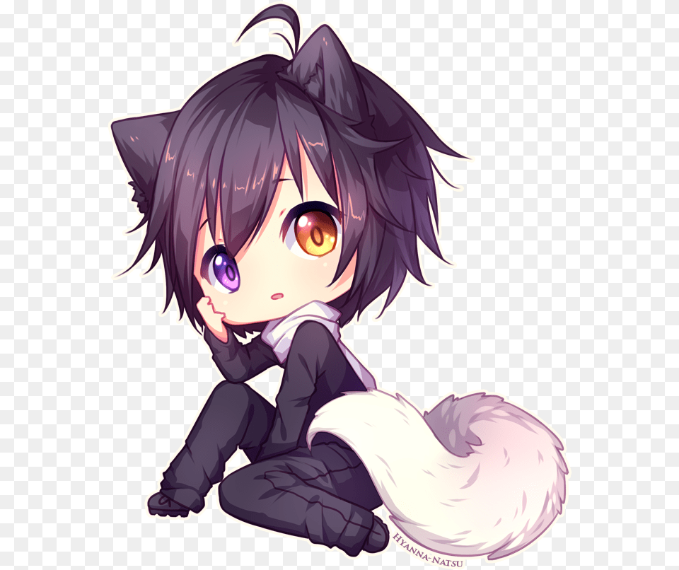 Cute Chibi Anime Wolf Boy, Book, Comics, Publication, Baby Free Png Download