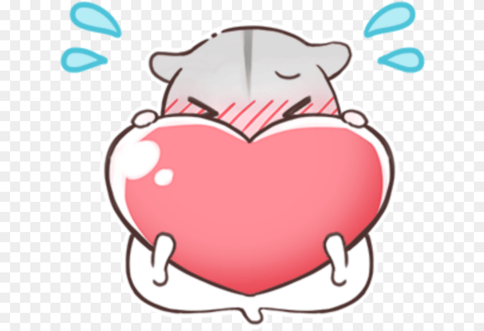 Cute Chibi Hamster Heart Kawaii Line Linesticker, Balloon Png Image