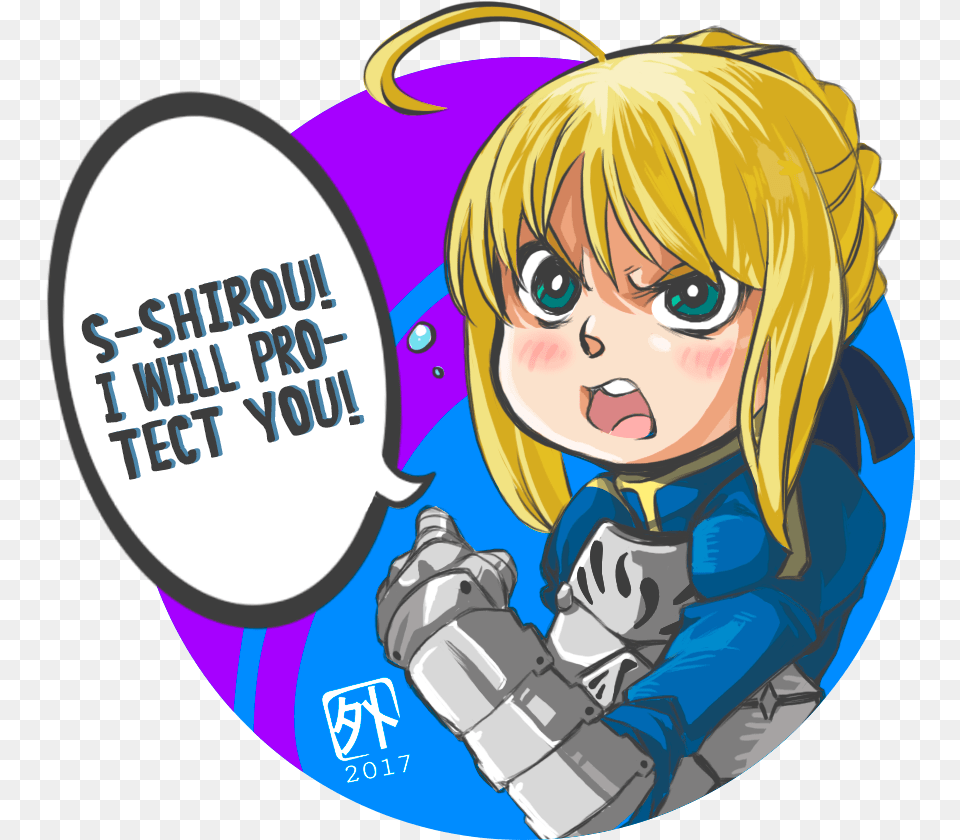 Cute Chibi Saber Sticker I Drew Last Year Cartoon, Book, Comics, Publication, Baby Png