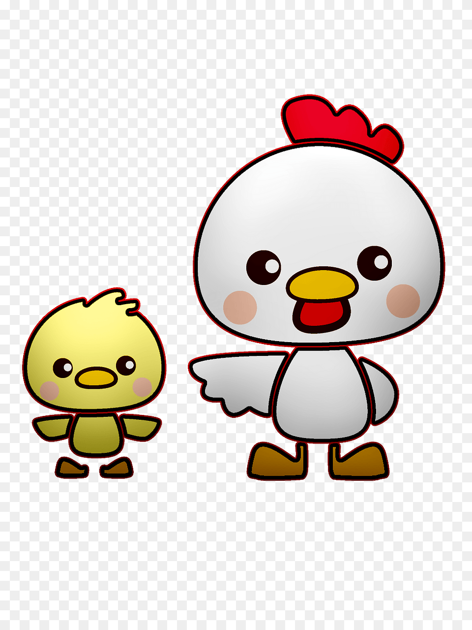 Cute Chicken And Chick Clipart, Cartoon, Baby, Person, Accessories Free Png