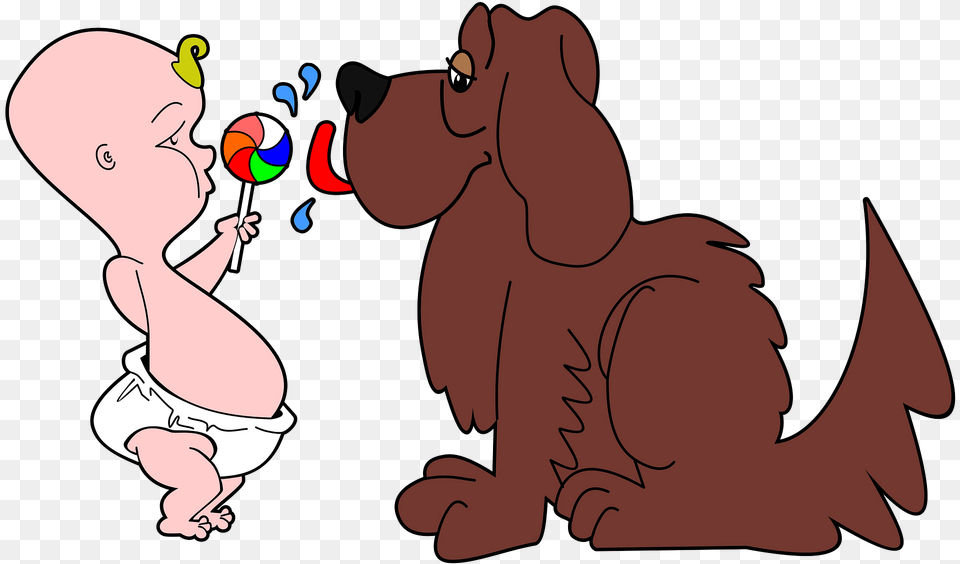 Cute Child And Dog Clipart, Baby, Person, Cartoon, Face Png Image