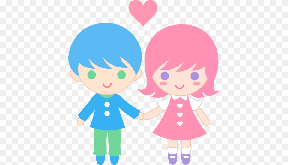 Cute Children Clipart Cute Valentines Day Kids, Baby, Person, Book, Comics Png