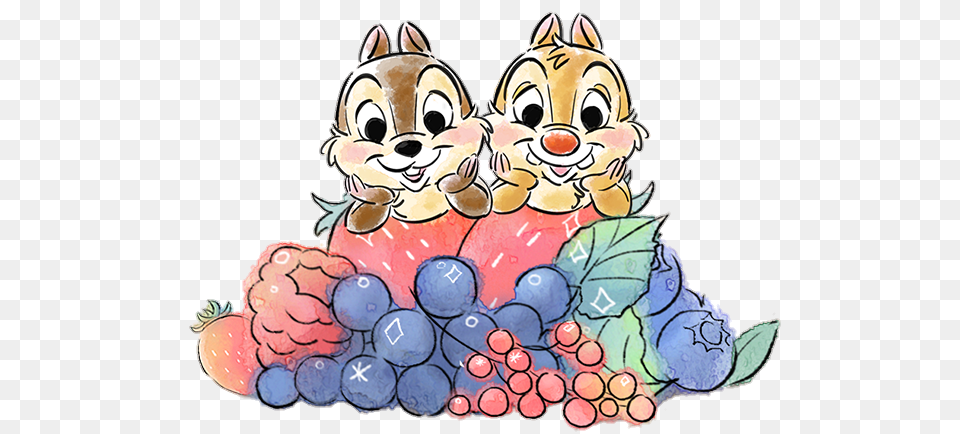 Cute Chipanddale Chip Dale Strawberry Blueberry Berry, Food, Fruit, Plant, Produce Free Png Download