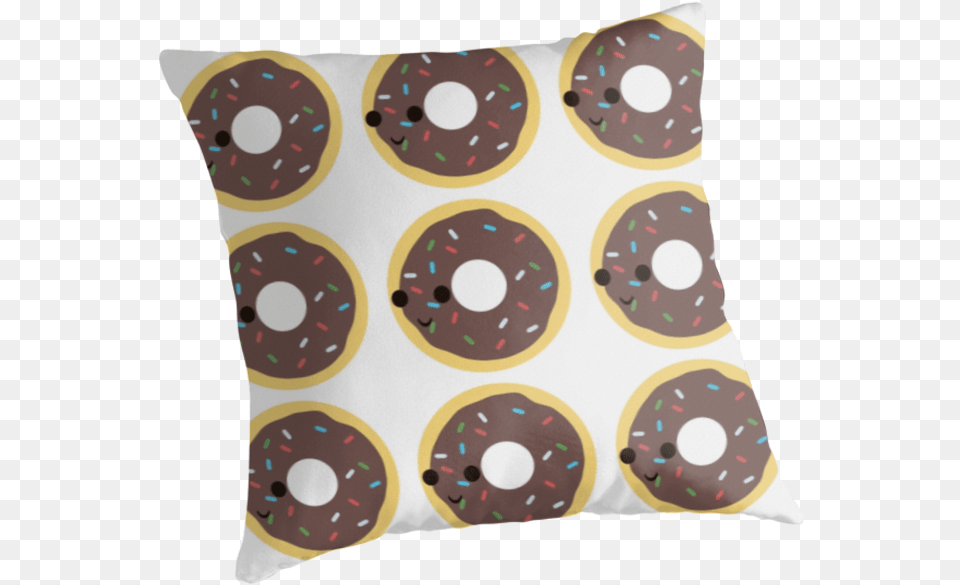 Cute Chocolate Glazed Donut Pattern By Eggtooth Chocolate, Cushion, Home Decor, Pillow Free Transparent Png