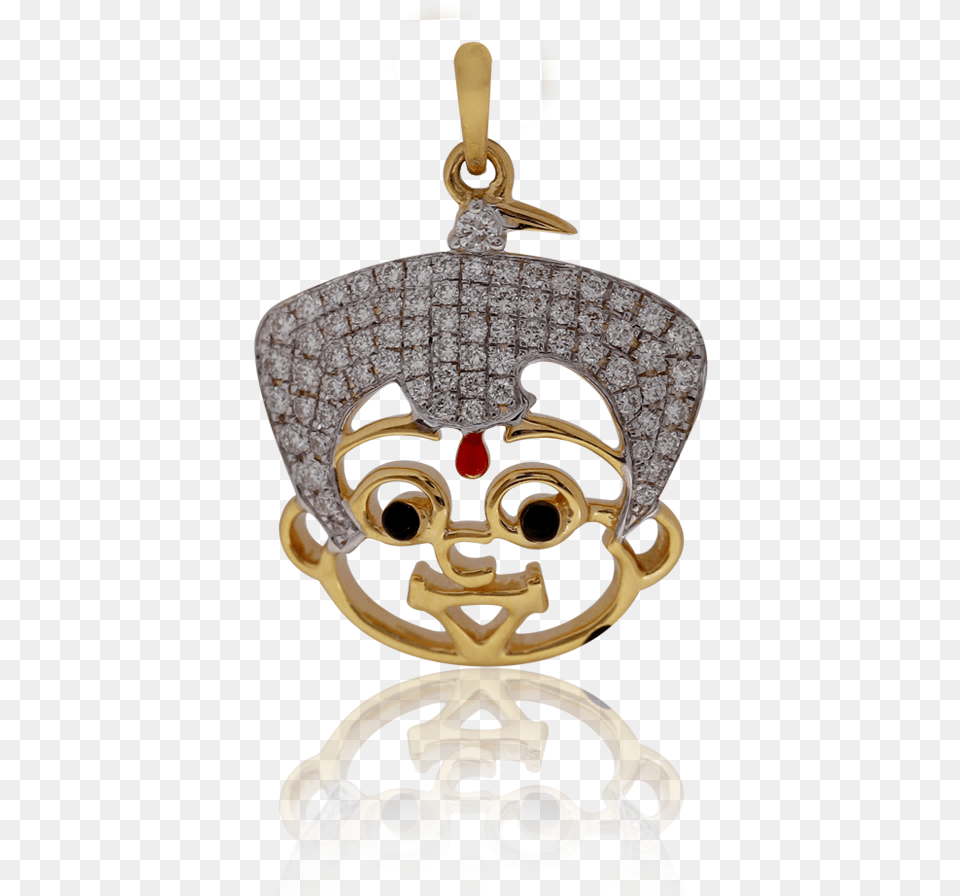 Cute Chota Bheem Gold Pendant Locket, Accessories, Earring, Jewelry, Person Free Png