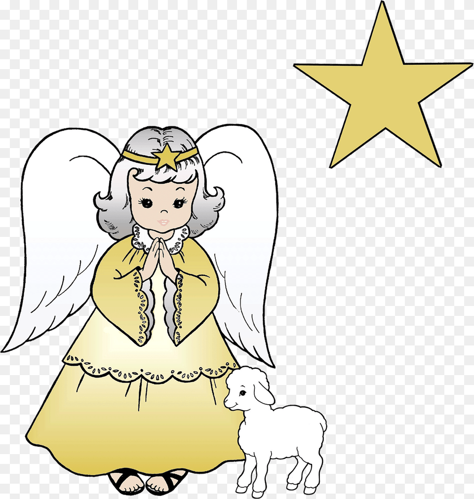 Cute Christmas Angel Coloring, Baby, Person, Face, Head Png Image