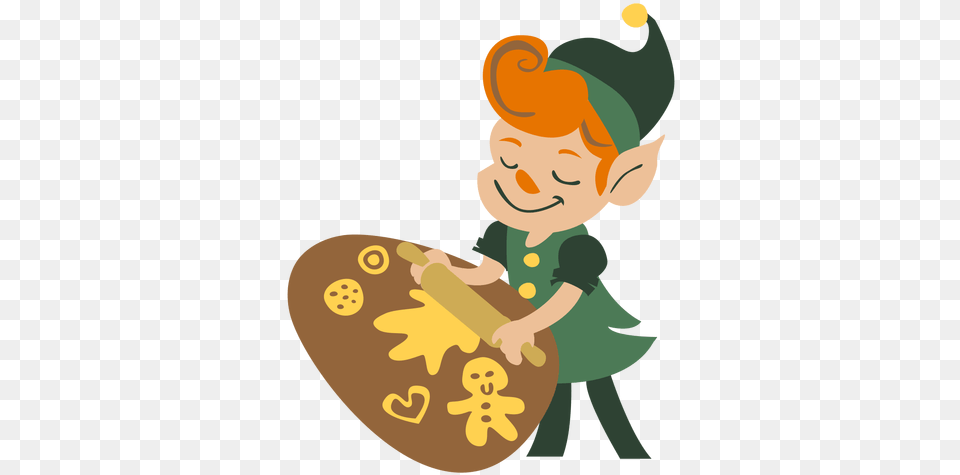 Cute Christmas Elf Baking Cartoon, Baby, Face, Head, Person Png Image
