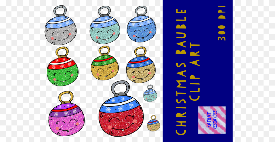 Cute Christmas Glitter Bauble Clip Art By Katqatresources, Accessories, Earring, Jewelry, Pottery Free Transparent Png