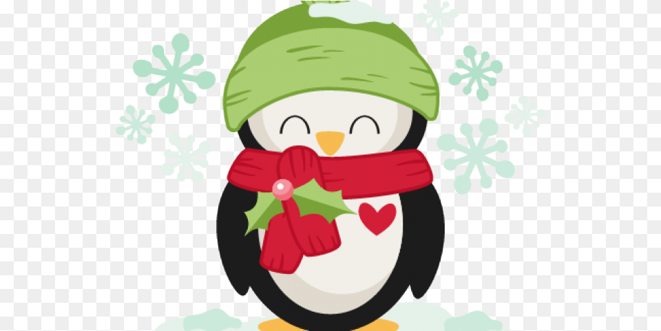 Cute Christmas Penguin Christmas Penguin Cartoon, Nature, Outdoors, Winter, Snow Png Image