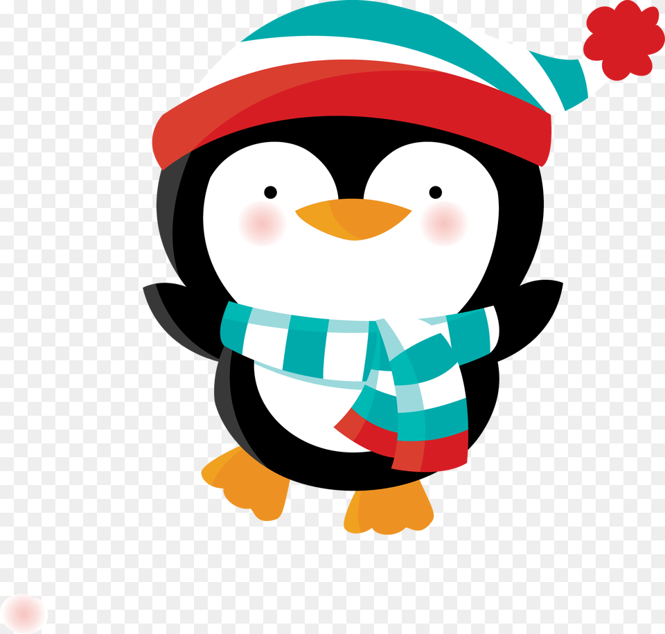 Cute Christmas Penguin Clip Art Pinguim De Natal Desenho, Nature, Outdoors, Snow, Snowman Png Image