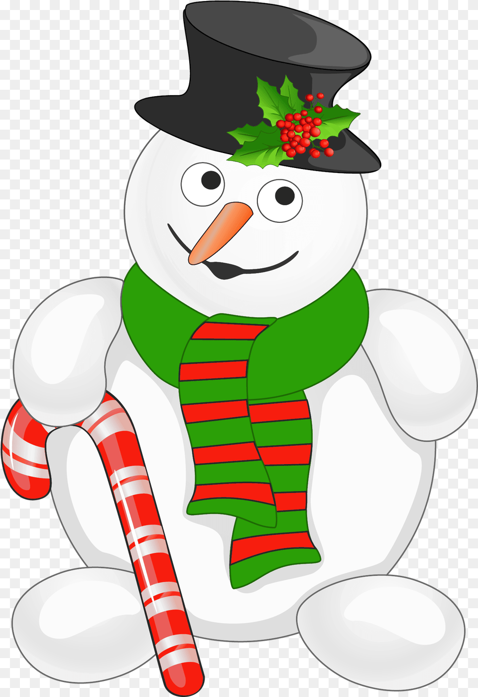 Cute Christmas Snowman Clipart Snowman With Candy Cane, Nature, Outdoors, Winter, Snow Free Transparent Png